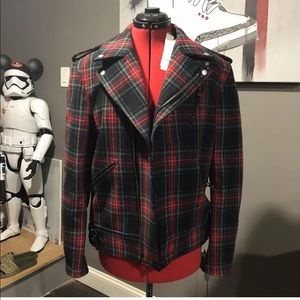 GUCCI MENS TARTAN PLAID NWT MOTO MOTORCYCLE JACKET